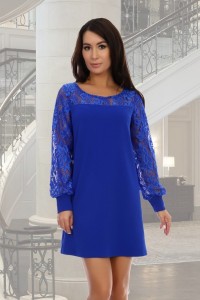 Платье женское "Инесса" креп (цвет синий)