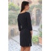 Платье женское "Евгения" футер двухнитка с лайкрой (цвет черный)
