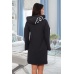 Платье женское "3768" футер двухнитка с лайкрой (цвет черный)