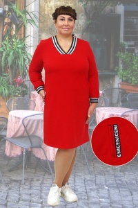 Платье женское "Люсьена" футер двухнитка (цвет красный)