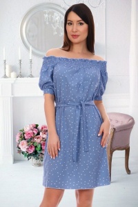 Платье женское "13608" суперсофт (цвет синий)
