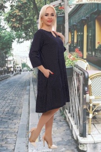 Платье женское "12010" кулирка (цвет черный)
