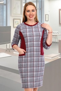 Платье женское "10801" футер двухнитка с лайкрой (цвет бордовый)