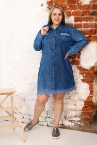 Платье женское "6875" джинса (цвет синий)
