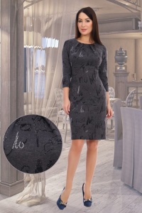 Платье женское "Авиталь" жаккард (цвет темно-серый)
