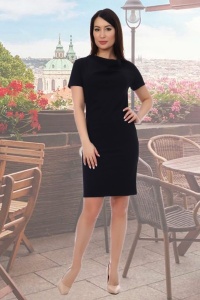 Платье женское "13311" креп (цвет черный)