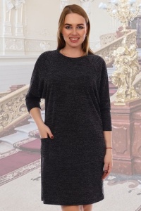 Платье женское "Хюррем" джерси с люрексом (цвет черный)