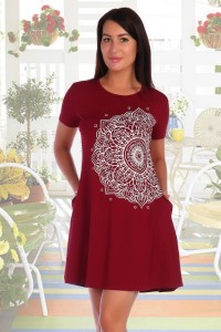 Платье женское "4164" вискоза (цвет бордовый)