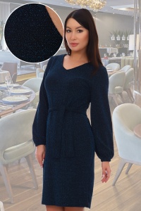 Платье женское "10309" фукра (цвет синий)