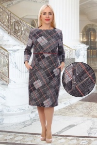 Платье женское "Акация" футер двухнитка с лайкрой (цвет серый)