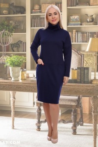 Платье женское "4451" милано (цвет синий)