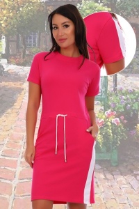Платье женское "6703" пике (цвет малиновый)