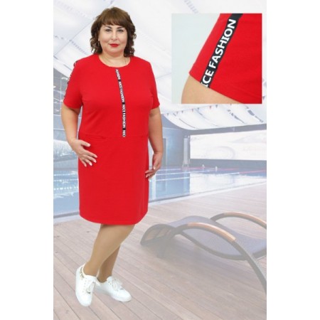 Платье женское "Лина" футер двухнитка (цвет красный)