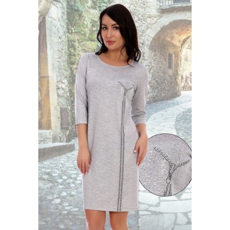 Платье женское "4703" футер вискозный (цвет серый меланж)