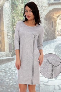 Платье женское "4703" футер вискозный (цвет серый меланж)