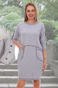 Платье женское "Шагане" футер двухнитка с лайкрой (цвет серый)