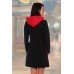 Платье женское "552" футер двухнитка с лайкрой (цвет черный, красный)