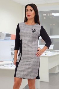 Платье женское "Фридом" мариона, футер двухнитка с лайкрой (цвет серый)