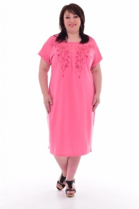 Платье женское "4-67а" кулирка (цвет коралловый)