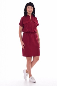 Платье женское "Ф-1-57б" плательная ткань (цвет бордовый)