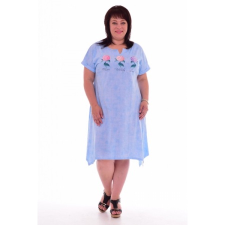 Платье женское "4-54г" кулирка (цвет светло-голубой)