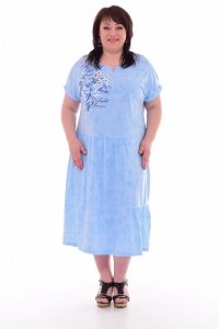 Платье женское "4-69б" кулирка (цвет светло-голубой)