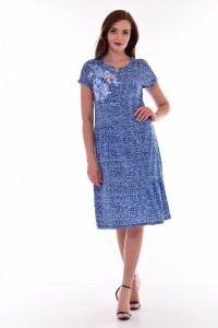 Платье женское "4-69д" кулирка (цвет синий)