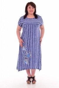 Платье женское "4-70" кулирка (цвет голубой)