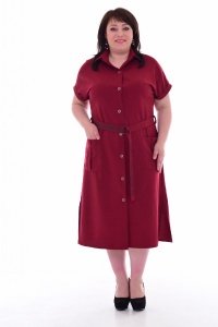 Платье женское "Ф-1-56б" плательная ткань (цвет бордовый)