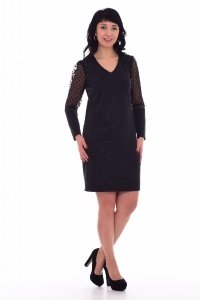 Платье женское "Ф-1-60" футер (цвет черный)