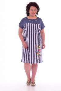 Платье женское "4-50" кулирка (полоска, цвет голубой)