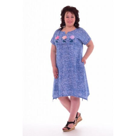 Платье женское "4-54б" кулирка (цвет голубой)
