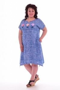 Платье женское "4-54б" кулирка (цвет голубой)