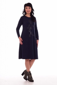 Платье женское "Ф-1-48а" ангора (цвет темно-синий)
