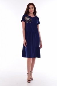 Платье женское "Ф-1-29р" плательная ткань (цвет темно-синий)