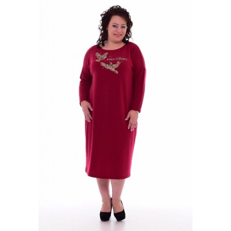 Платье женское "Ф-1-46" ангора (цвет бордовый)