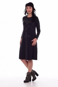 Платье женское "Ф-1-48д" ангора (цвет черный)