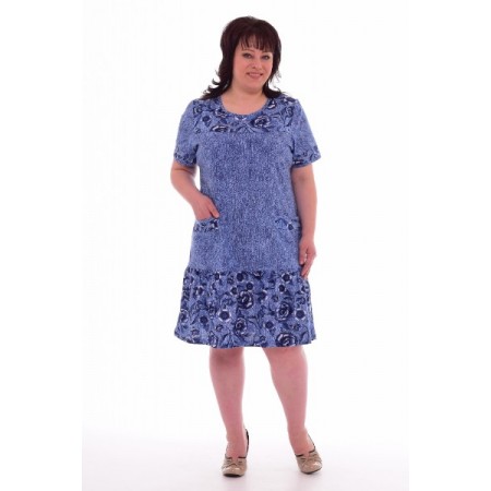 Платье женское "4-40а" кулирка (цвет голубой)