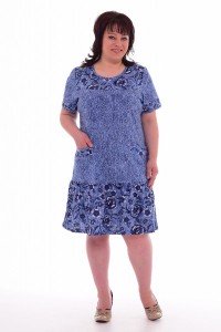 Платье женское "4-40а" кулирка (цвет голубой)