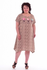 Платье женское "4-54" кулирка (цвет песочный)