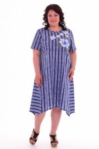 Платье женское "4-55" кулирка (цвет голубой)