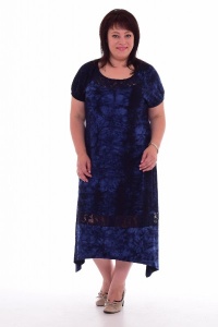 Платье женское "4-64" вискоза (цвет темно-синий)
