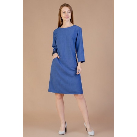 Платье женское "П331-1" трикотаж (цвет синий)