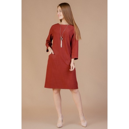 Платье женское "П331-1" трикотаж (цвет кирпичный)