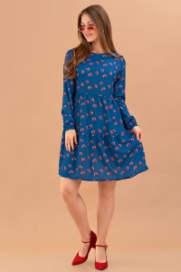 Платье женское "П377-1" трикотаж (цвет синий)