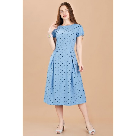 Платье женское "П404" трикотаж (цвет голубой)