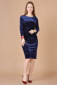 Платье женское "П397" вискоза (цвет синий)