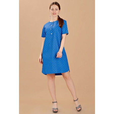 Платье женское "П413" трикотаж (цвет темно-голубой)