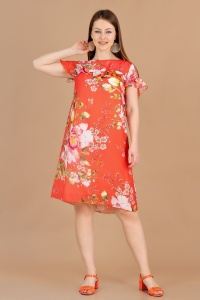 Платье женское "П411" трикотаж (цвет коралловый)
