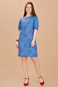 Платье женское "П405Л" трикотаж (цвет темно-голубой)